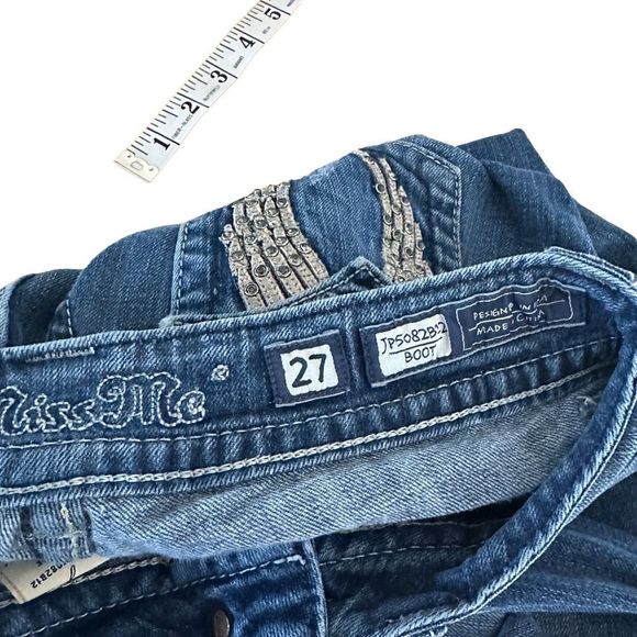 Miss Me Blue Jeans JP5082B12 Boot Angel Wing 27 - Picture 6 of 6